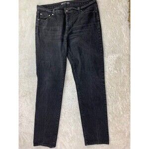 Levi Size 34x34 Womens Jeans Mid Rise Skinny Black Stretch (Actual Inseam Is 31)
